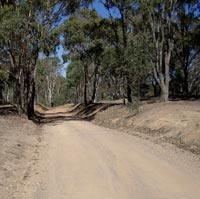 Victoria Hill Road, Heathcote: Parts of the old railway are now in use as roads.
